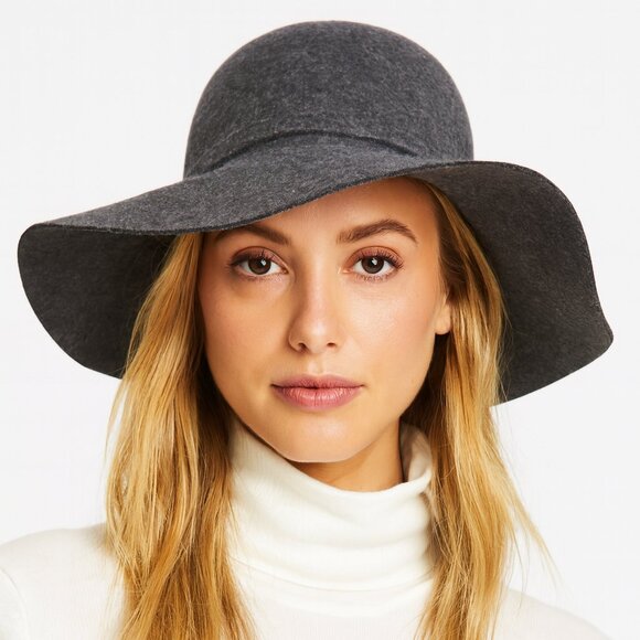 Banana Republic SZ M/L 100% Wool Dark Gray BOHO HIPPIE Festival/Concert Hat NWT - Picture 1 of 5